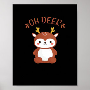 Oh Deer Kawaii Herten Speelse Kunststijl Poster