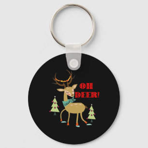 Oh Deer! Kerst hert met bomen cadeau Sleutelhanger
