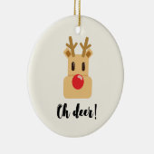 Oh Deer Kerst Keramisch Ornament (Rechts)