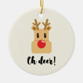 Oh Deer Kerst Keramisch Ornament (Voorkant)