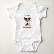 Oh Deer! Kerstmis is hier! Baby Bodysuit