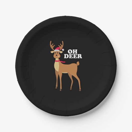Oh Deer - kerstrender Papieren Bordje (Voorkant)