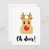 Oh Deer kerstseizoen Briefkaart (Voorkant / Achterkant)