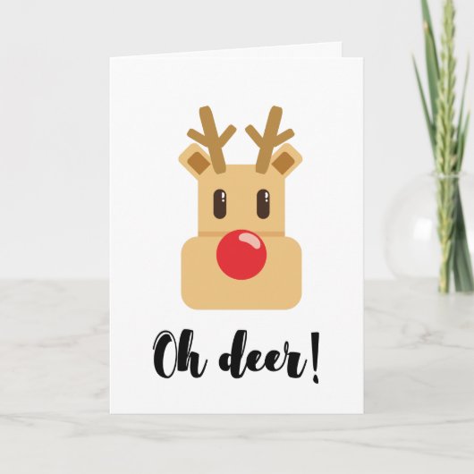 Oh Deer kerstseizoen Feestdagen Kaart (Voorkant)