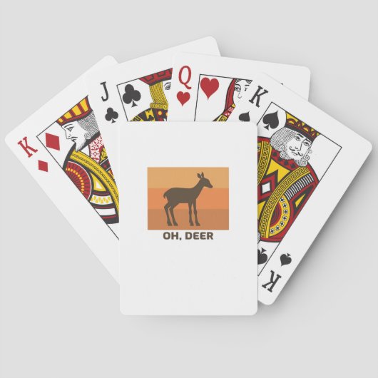 Oh Deer Klassiek Eenvoudig Ontwerp  Pokerkaarten (Achterkant)