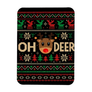 Oh Deer Lelijk Kersttrui Puzzel Magneet