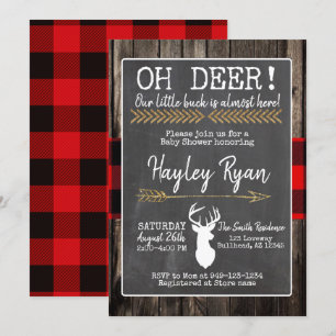 OH Deer. Little Buck Buffalo Play Baby shower Kaart