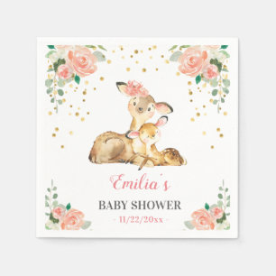Oh Deer mama Baby Floral Girl Shower Sprinkle Servet