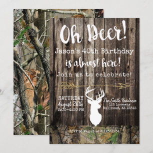 Oh Deer! Mannen jagen Camo achtergrond Birthday Kaart