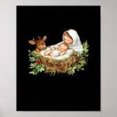 Oh Deer Mary Nativity Scene Christmas Jesus Poster (Voorkant)