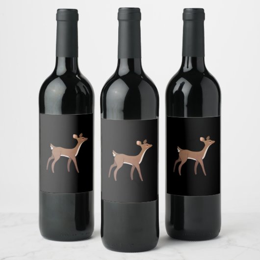 Oh Deer Me Whimsical Creative Design Wijn Etiket (Flessen)