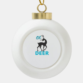 Oh Deer Minimaal Design  Keramische Bal Ornament