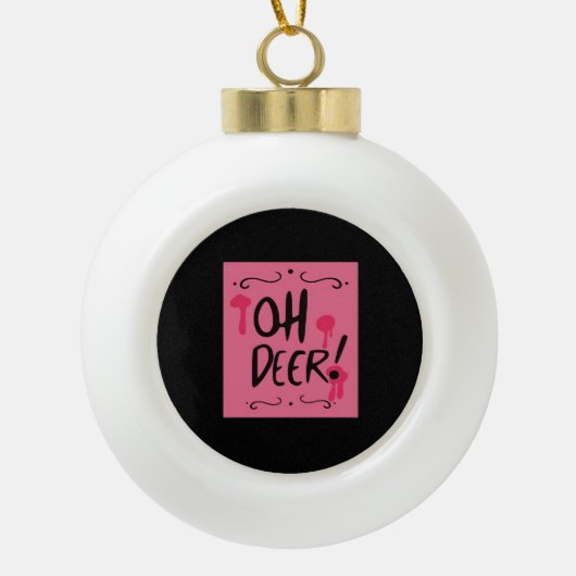 Oh Deer Minimal Aesthetic  Keramische Bal Ornament (Voorkant)