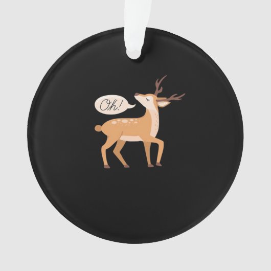 Oh Deer Minimal Clean Aesthetic Acrylic Ornament (voorkant)