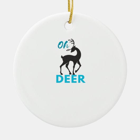 Oh Deer Minimal Design Keramisch Ornament (Voorkant)