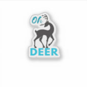 Oh Deer Minimal Design  Sticker (Voorkant)