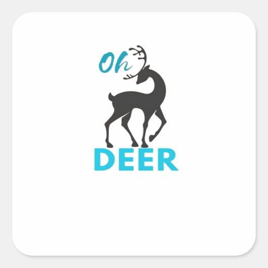 Oh Deer Minimal Design  Vierkante Sticker (Voorkant)