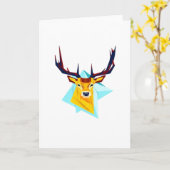 Oh Deer Minimal Rustic Style Folded Greeting Card Kaart (Gele Bloem)