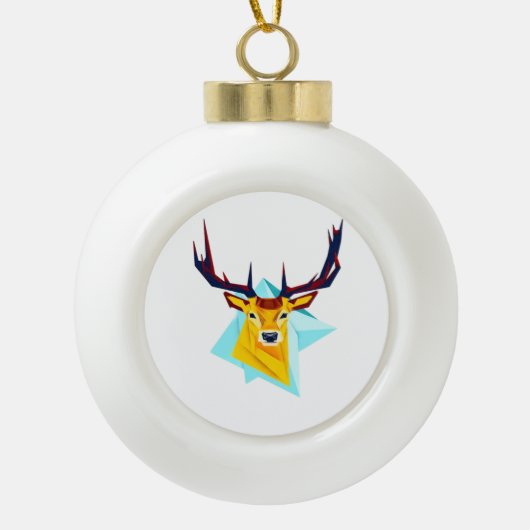 Oh Deer Minimal Rustic Style Keramische Bal Ornament (Voorkant)