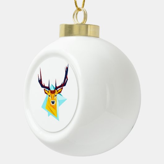 Oh Deer Minimal Rustic Style Keramische Bal Ornament (Rechts)