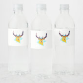 Oh Deer Minimal Rustic Style  Waterfles Etiket (Flessen)