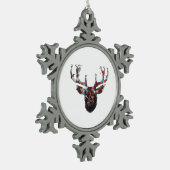 Oh Deer Minimal Style Tin Sneeuwvlok Ornament (Links)