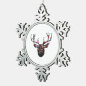 Oh Deer Minimal Style Tin Sneeuwvlok Ornament (Rechts)