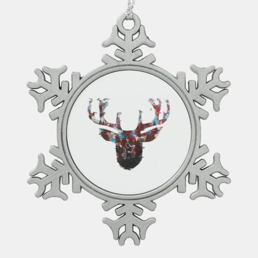 Oh Deer Minimal Style Tin Sneeuwvlok Ornament (Voorkant)