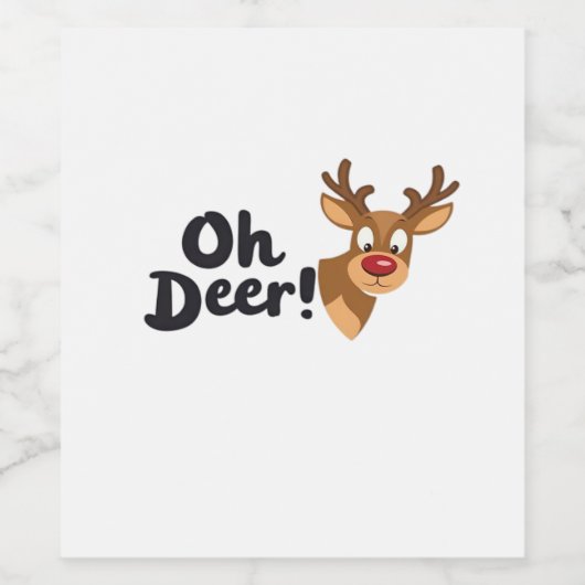 Oh Deer Modern Aesthetic Style Wijn Etiket (Enkel label)
