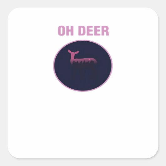 Oh Deer Modern Aesthetic  Vierkante Sticker (Voorkant)