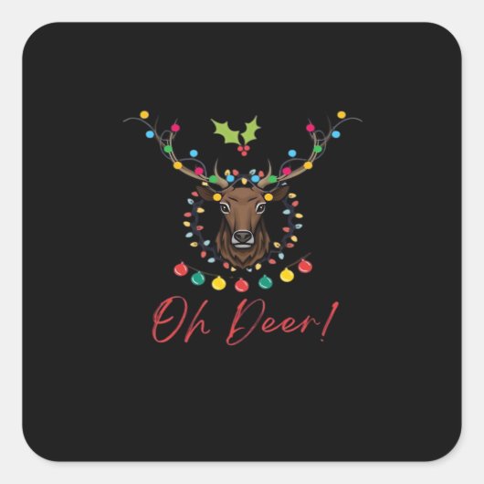 Oh Deer Modern Aesthetic  Vierkante Sticker (Voorkant)