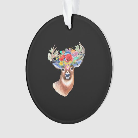 Oh Deer Modern Artistic Style Acrylic Ornament (devant)