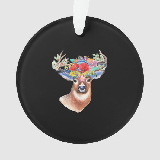 Oh Deer Modern Artistic Style Acrylic Ornament (devant)
