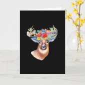 Oh Deer Modern Artistic Style Folded Greeting Card Kaart (Gele Bloem)