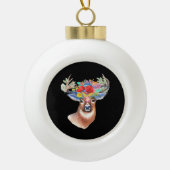 Oh Deer Modern Artistic Style Keramische Bal Ornament (Voorkant)