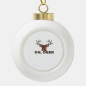 Oh Deer Modern Clean Design Keramische Bal Ornament (Voorkant)