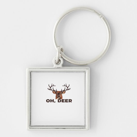 Oh Deer Modern Clean Design  Sleutelhanger (Voorkant)