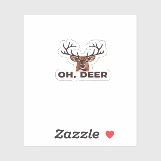 Oh Deer Modern Clean Design  Sticker (Vel)