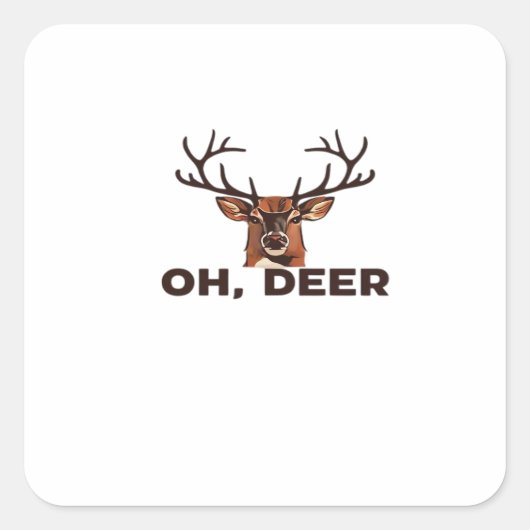 Oh Deer Modern Clean Design  Vierkante Sticker (Voorkant)