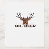 Oh Deer Modern Clean Design Wijn Etiket (Enkel label)