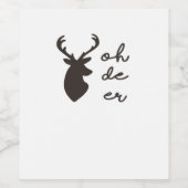 Oh Deer Modern Graphic Style Wijn Etiket (Enkel label)