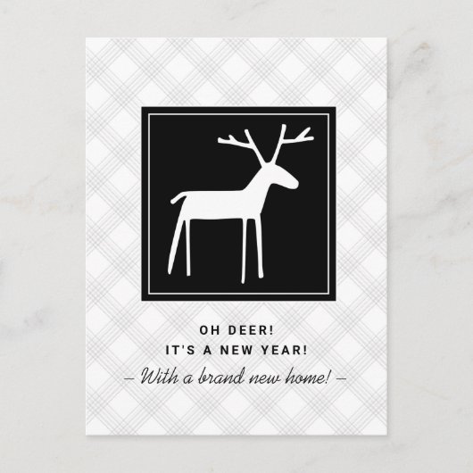 Oh Deer New Year New Home Moving Aankondigingskaart (Voorkant)