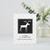 Oh Deer New Year New Home Moving Aankondigingskaart (Staand voorkant)