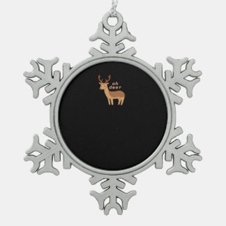Oh Deer Oh Dear Retro Classic Style Tin Sneeuwvlok Ornament