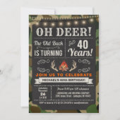 Oh Deer Old Buck Camo Invitation Anniversaire (Devant)