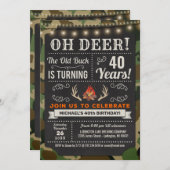 Oh Deer Old Buck Camo Invitation Anniversaire (Devant / Derrière)