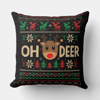 Oh Deer Ours d'horreur Sweat de Noël Coussin de je