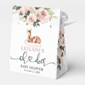 Oh Deer Pink Floral Baby shower Bedankdoosjes (Achterkant)