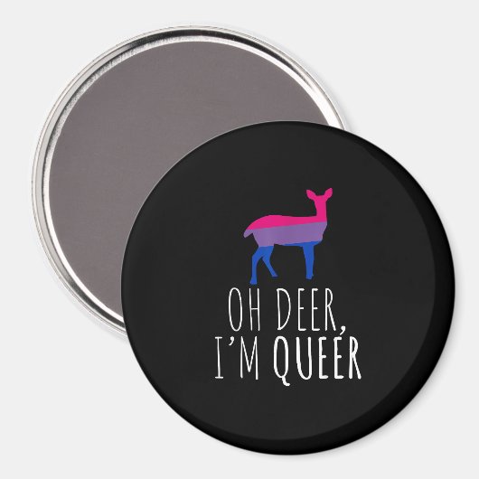 Oh Deer Queer Bisexual Pride Gay Lesbian Design Magneet (Voorkant / Achterkant)