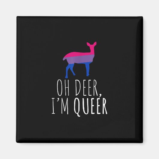 Oh Deer Queer Bisexual Pride Gay Lesbian Design Magneet (Voorkant)